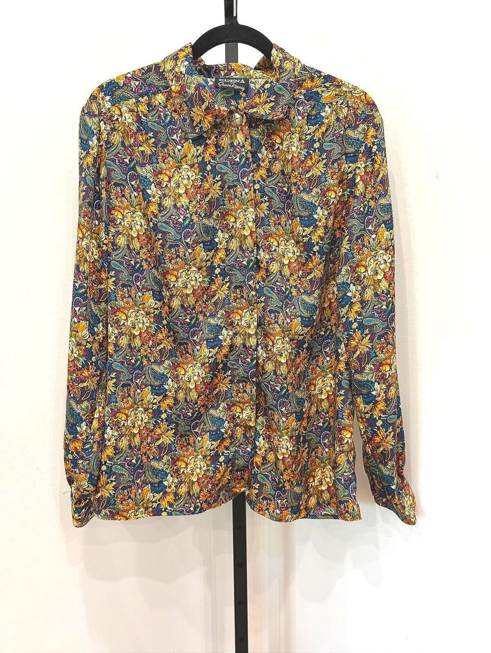 ERENA by Irene Koenig Floral Print Button-Up Blouse Size 16